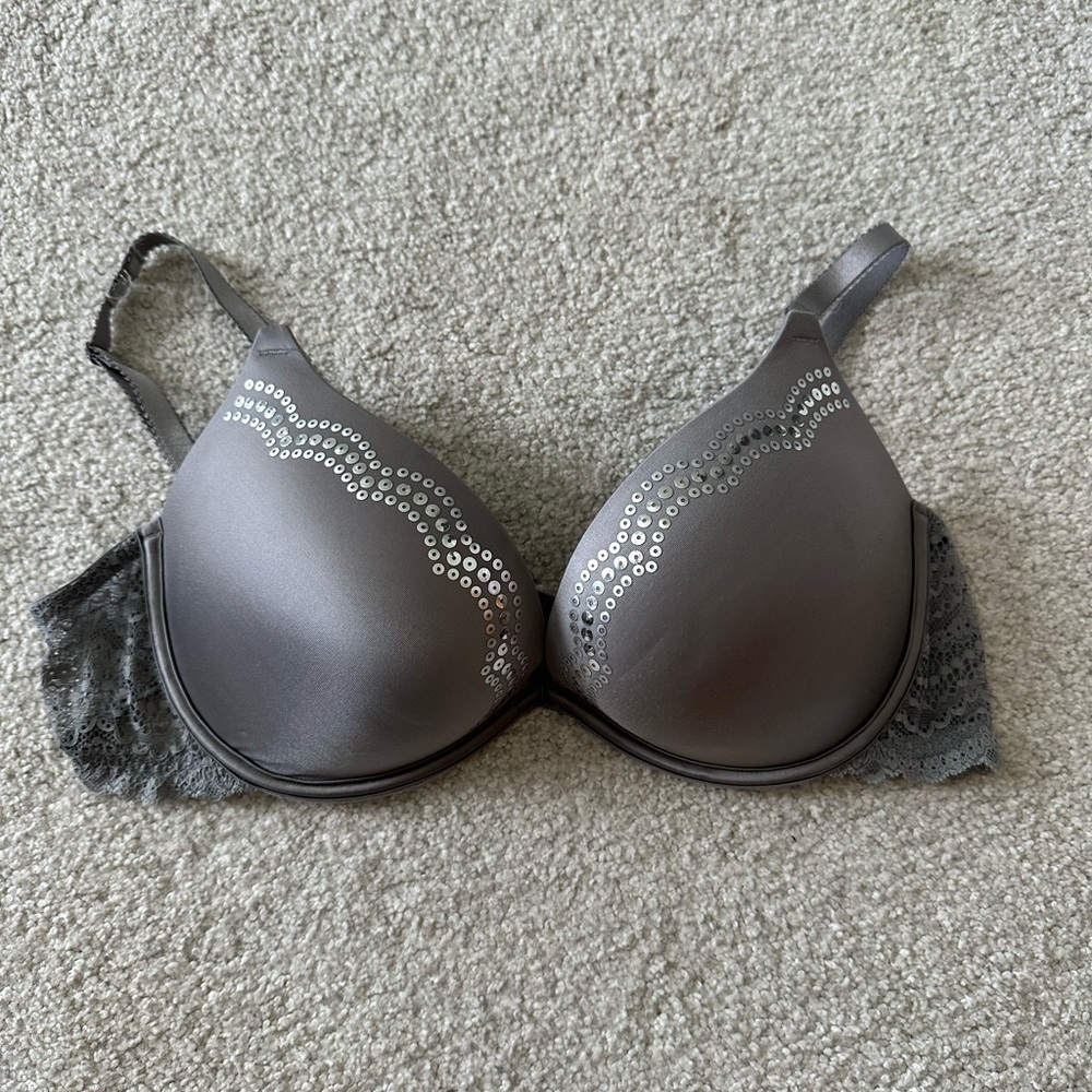 Aerie Silver Silk Push Up Bra 36D